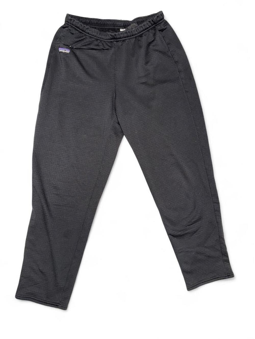 Patagonia Women's Black polartec power grid fleece black pants sz L layer USA